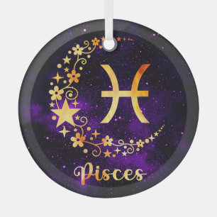 Create Your Own Purple Celestial Pisces Zodiac Glass Tree Decoration