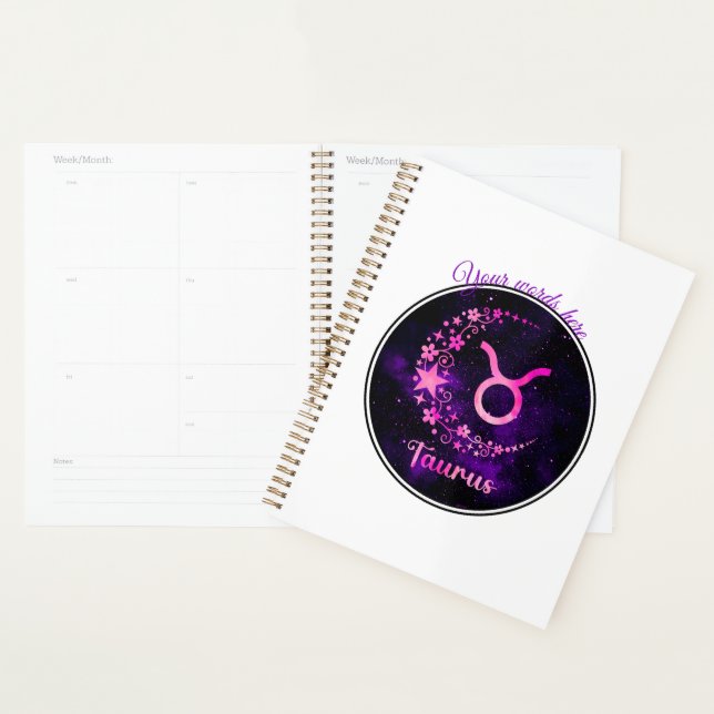 Create Your Own Purple Celestial Taurus Zodiac Planner (Display)