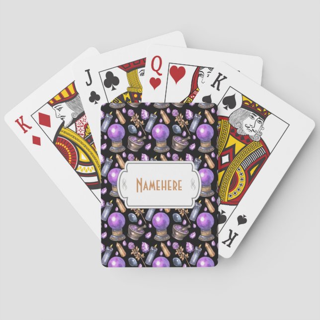 Create Your Own Purple Crystal Ball Playing Cards (Back)
