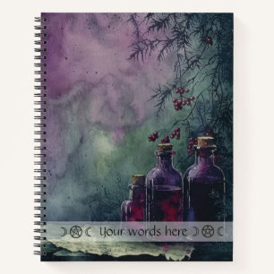 Create Your Own Purple Elixir Bottles Apothecary Notebook