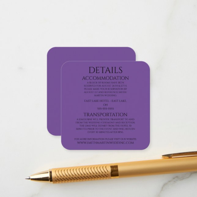 Create Your Own - Purple  Enclosure Card (Front/Back In Situ)
