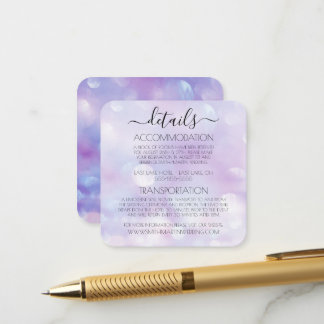 Create Your Own Purple Ethereal Bokeh Wedding Enclosure Card