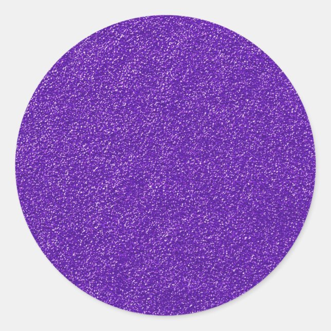 Create Your Own Purple Glitter Classic Round Sticker (Front)