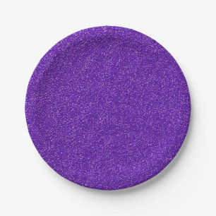 Create Your Own Purple Glitter Paper Plate