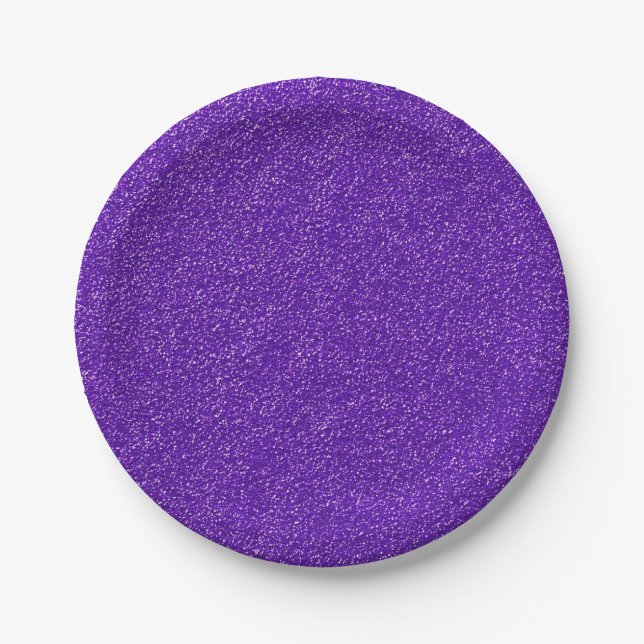 Create Your Own Purple Glitter Paper Plate (Front)