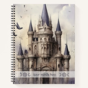 Create Your Own Purple Gothic Castle Ravens Notebook
