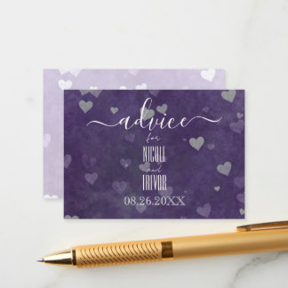 Create Your Own Purple Hearts Bokeh Advice Card