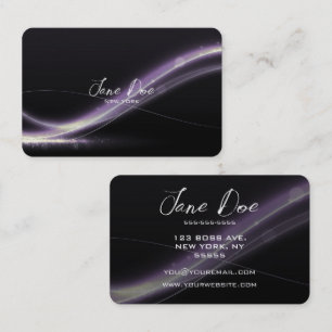 Create Your Own Purple Light Waves Business Card