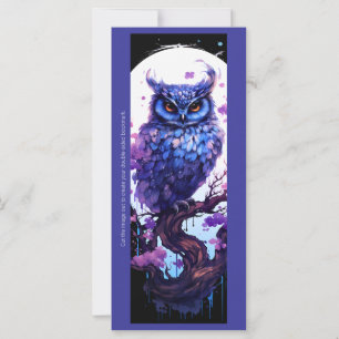 Create Your Own Purple Owl Moon Bookmark Card