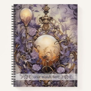Create Your Own Purple Roses Garden Lamp Floral Notebook