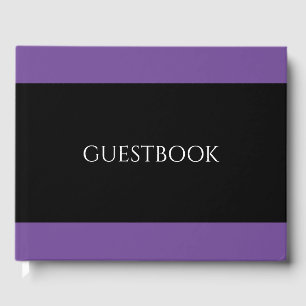 Create Your Own - Purple w/ Black Stripe Guest Book