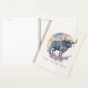 Create Your Own Purple Watercolor Taurus Zodiac Planner