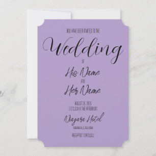 Create Your Own Purple Wedding Invitation