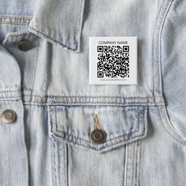 Create Your own QR Code | Black and White 15 Cm Square Badge (In Situ)
