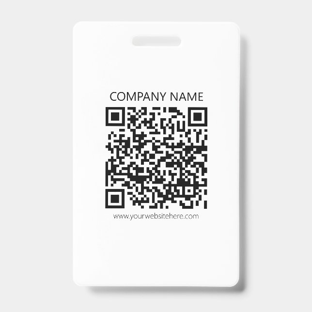 Create Your own QR Code | Black and White ID Badge (Front)