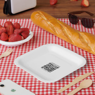 Create Your own QR Code   Black and White Paper Plate
