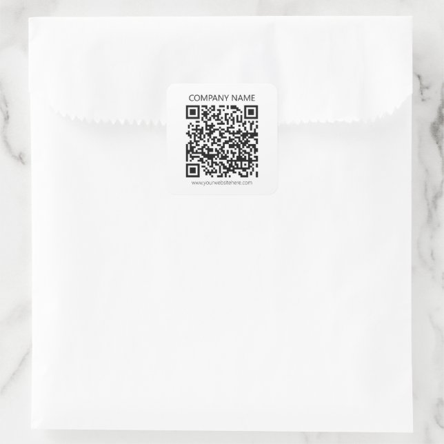 Create Your own QR Code | Black and White Square Sticker (Bag)