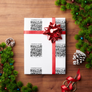 Create Your own QR Code   Black and White Wrapping Paper
