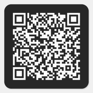 Create Your Own QR Code Black Square Sticker