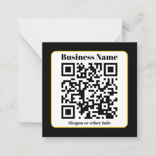 Create Your Own QR Code Black White Gold Border Card