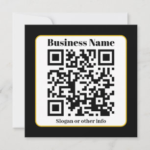 Create Your Own QR Code   Black White Gold Border Holiday Card