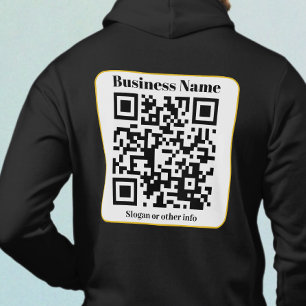 Create Your Own QR Code Black White Gold Border Hoodie