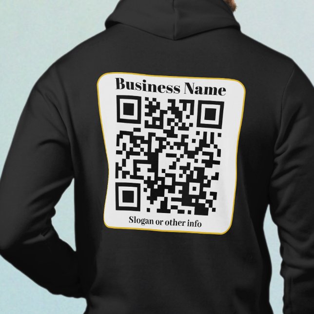 Create Your Own QR Code | Black White Gold Border Hoodie (Creator Uploaded)