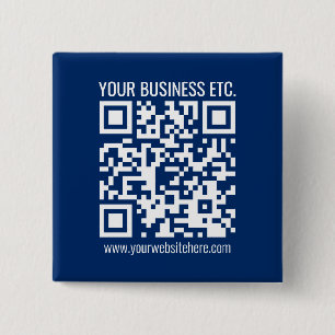 Create Your Own QR Code   Blue 15 Cm Square Badge