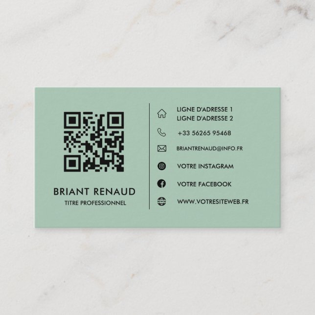 Create your own QR-code business card (Front)