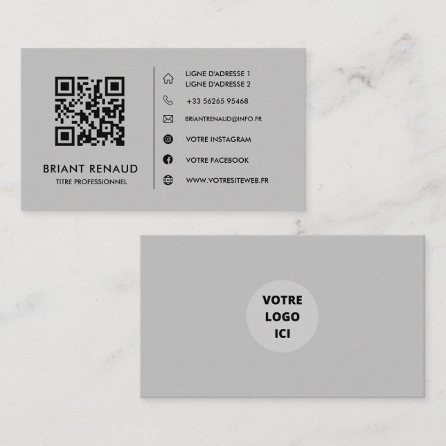 Create your own QR-code business card (Front/Back)