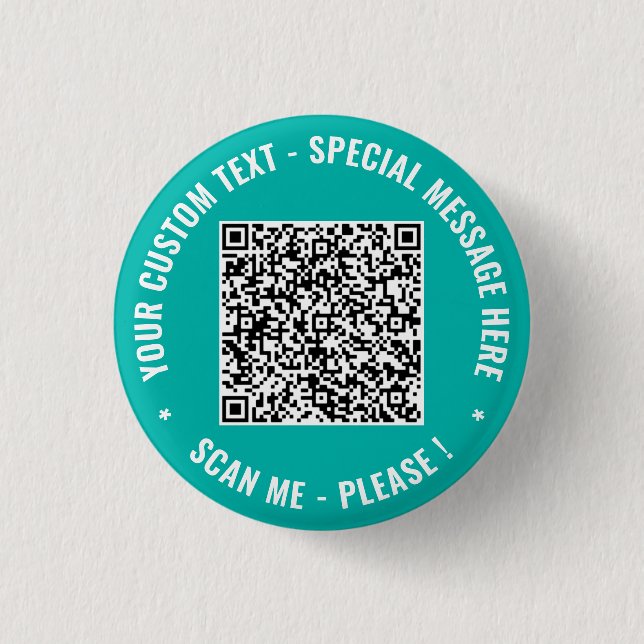 Create Your Own QR Code Buttons Personalized Text (Front)