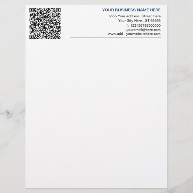 Create Your Own QR Code Letterhead Template (Front)