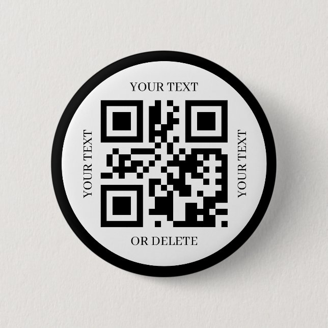 Create Your Own Qr Code Modern Elegant Simple  6 Cm Round Badge (Front)