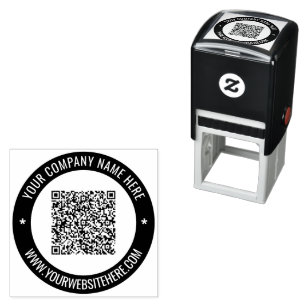 Create Your Own QR Code Round Colour Stamp Templat