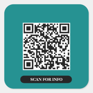Create your own QR Code Teal Colourful Chic Trendy Square Sticker