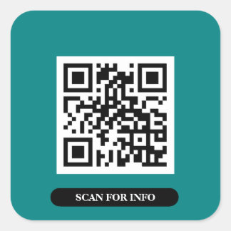 Create your own QR Code Teal Colourful Chic Trendy Square Sticker