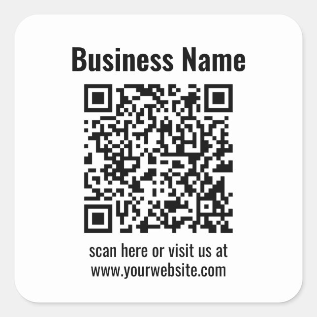 Create Your Own QR Code | Transperant Square Sticker (Front)