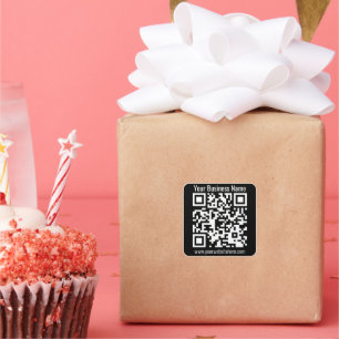 Create Your Own QR Code w/Border   Black & White Square Sticker