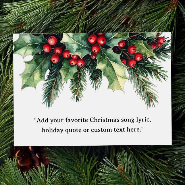 Create Your Own Quote Christmas Botanical Floral Holiday Card (Creator Uploaded)