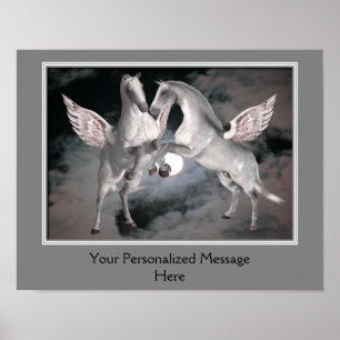 Create Your Own Quote Flying Pegasus Horses  Poster