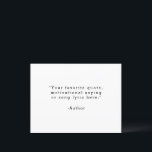 Create Your Own Quote Greeting Postcard<br><div class="desc">Create your own custom quote greeting card postcard. Features minimalist typewriter typography.</div>