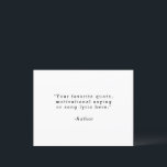 Create Your Own Quote Greeting Postcard<br><div class="desc">Create your own custom quote greeting card postcard. Features minimalist typewriter typography.</div>