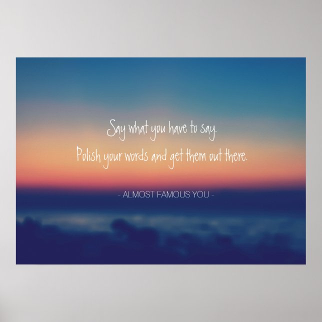 Create Your Own Quote Lake Sunset Poster (Front)
