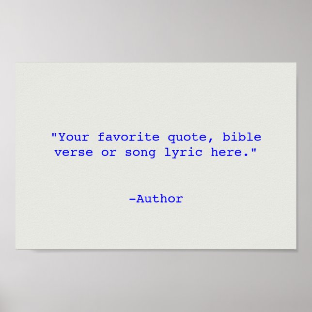 Create Your Own Quote Poster (Front)