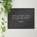 Create Your Own Quote Poster<br><div class="desc">Create your own custom quote poster wall art. Features minimalist typewriter typography on dark grey background.</div>
