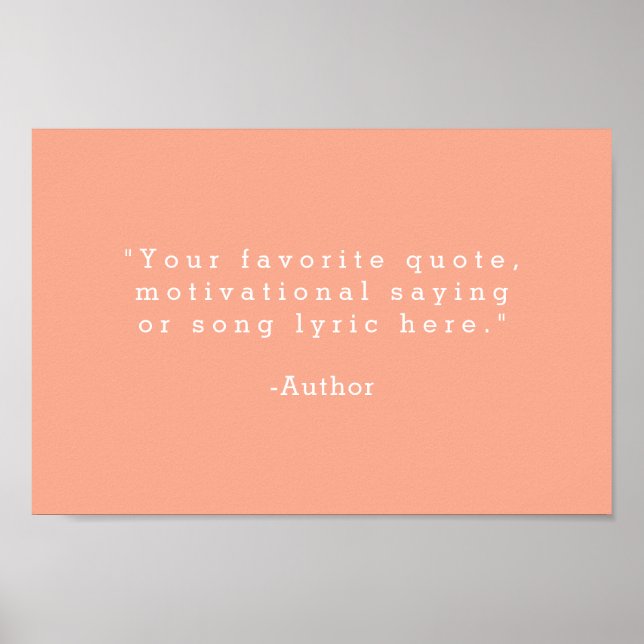 Create Your Own Quote Poster (Front)