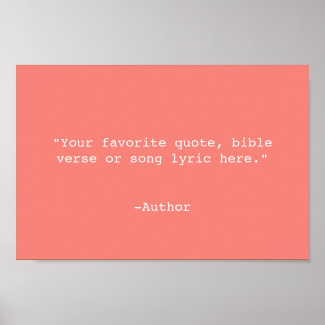 Create Your Own Quote Poster (Front)