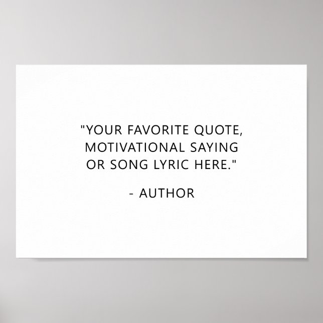 Create Your Own Quote Poster (Front)