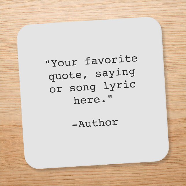 Create Your Own Quote Square Paper Coaster (Creator Uploaded)