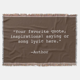 Create Your Own Quote Throw Blanket